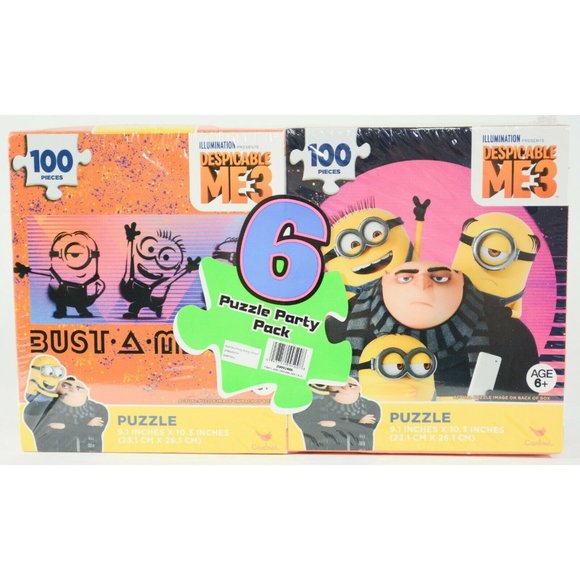 6 Puzzle Party Pack 100 Pcs Marvel Guardians Of Galaxy Spider Man Despicable Me - Picture 5 of 7